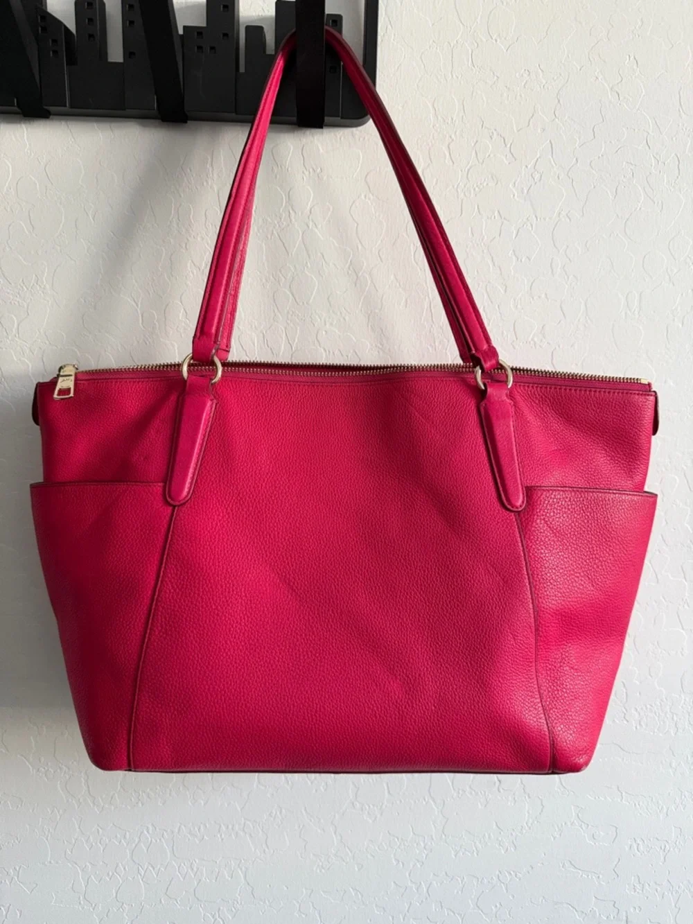 Coach Hot Pink Leather Tote Bag - Picture 7 of 15